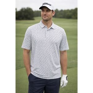 Ben Hogan Performance Golf Polo Shirt Men’s 2XL Geometric Print Short Sleeve